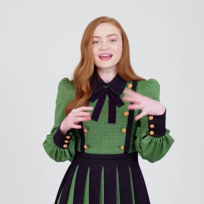 Sadie Sink wearing Olive