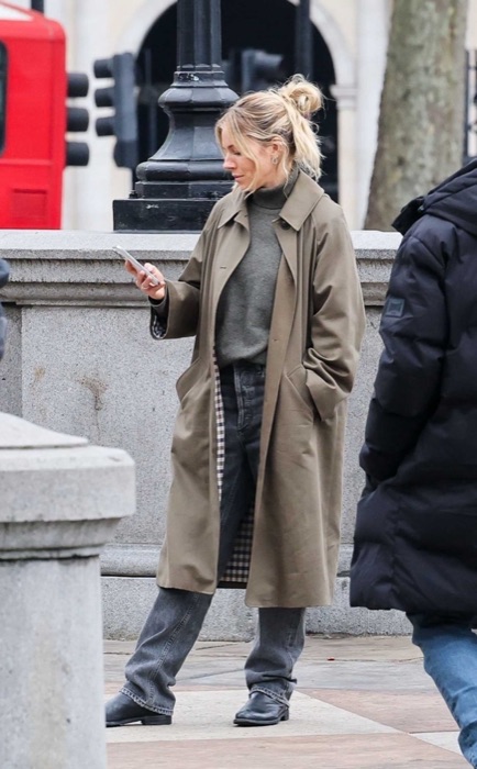 Sienna Miller wearing Dove Grey