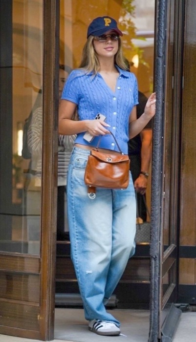 Tate McRae wearing Powder Blue