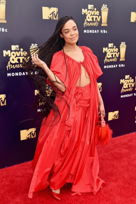 Tessa Thompson wearing Garnet