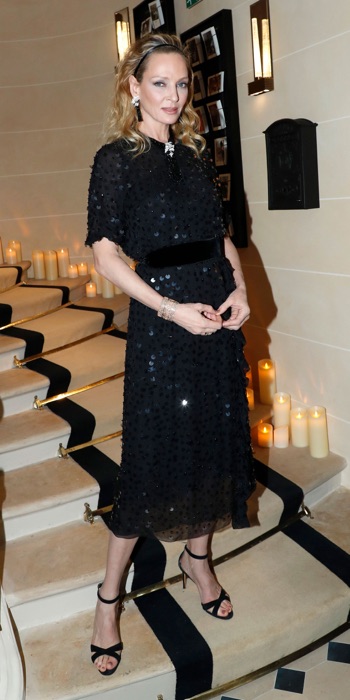 Uma Thurman in Black